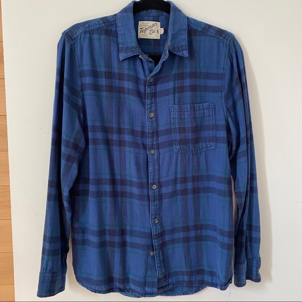 TopMan Plaid Button Down Size M
